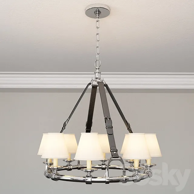 Ralph Lauren WESTBURY CHANDELIER IN POLISHED NICKEL 3D Model Ralph Lauren WESTBURY CHANDELIER IN POLISHED NICKEL 3D Model
