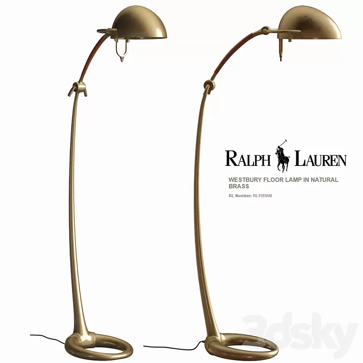 Ralph Lauren WESTBURY FLOOR LAMP IN NATURAL BRASS RL1185NB 3D Model