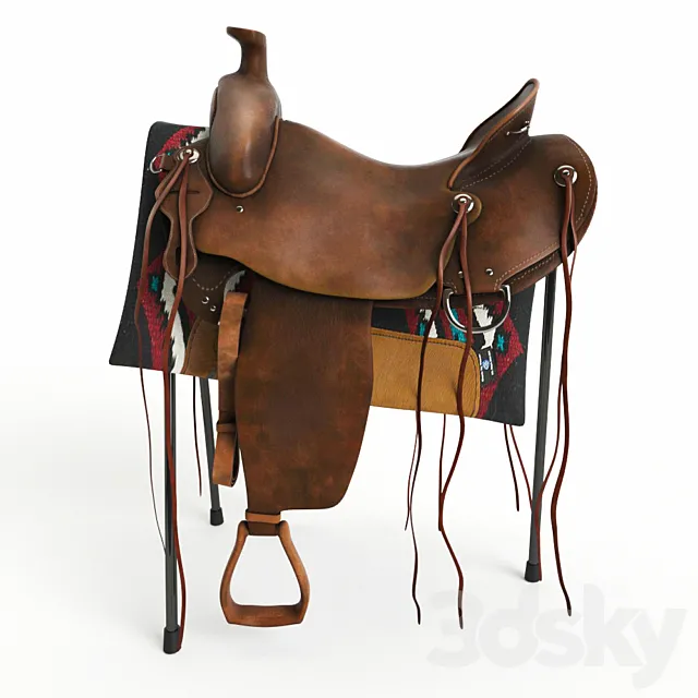 Ranch Western Trail Saddle 3D Model