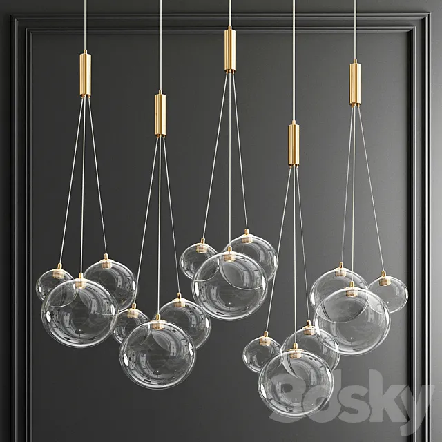 Random Multi Light Pendant Light 3D Model Random Multi Light Pendant Light 3D Model