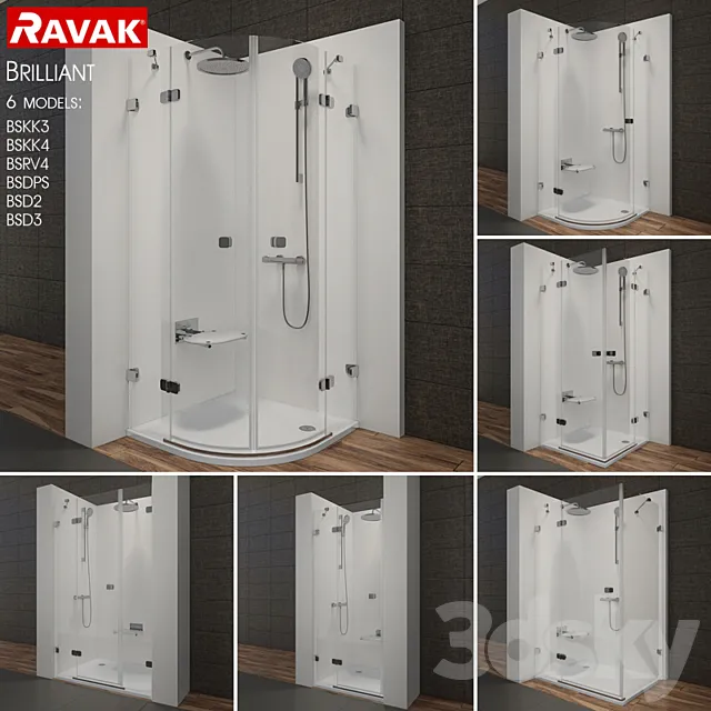 Range of showers Ravak Brilliant 3D Model Range of showers Ravak Brilliant 3D Model