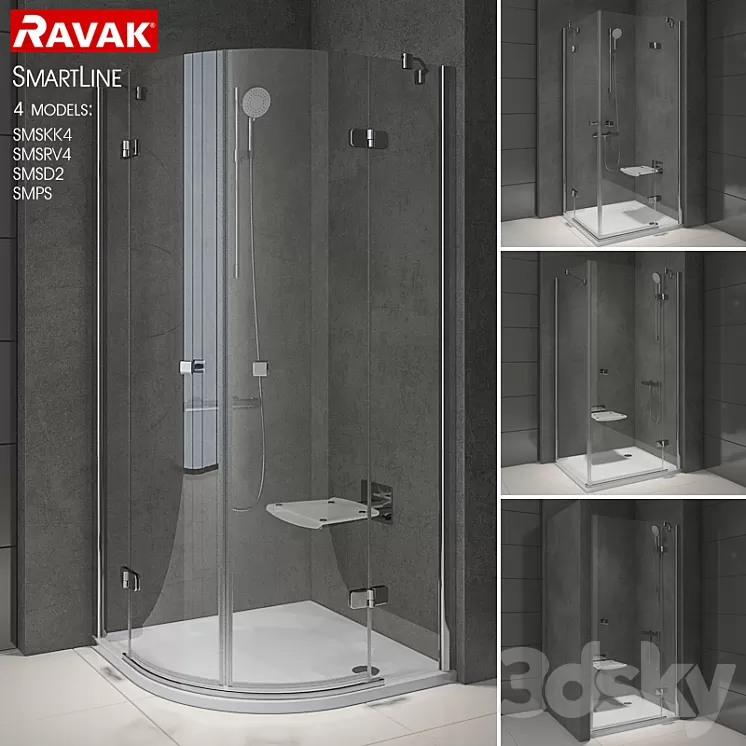 Range of showers Ravak SmartLine 3D Model Range of showers Ravak SmartLine 3D Model