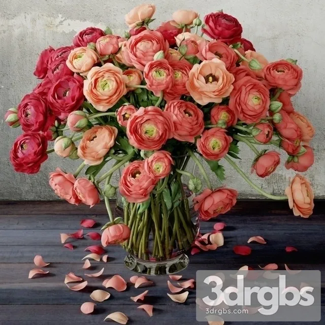 Ranunculus Bouquet 3D Model Download Ranunculus Bouquet 3D Model Download