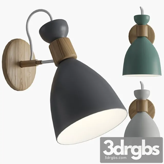 Ranuuki scandi pastel wall lamp 3D Model Download