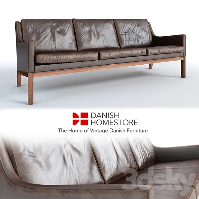 Rare Stylish 1960s Three-Seat Sofa Designed by Kai Lyngfeldt-Larsen 3DModel Rare Stylish 1960s Three-Seat Sofa Designed by Kai Lyngfeldt-Larsen 3DModel