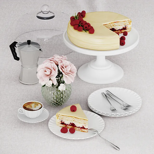 Raspberry cake 3D Model