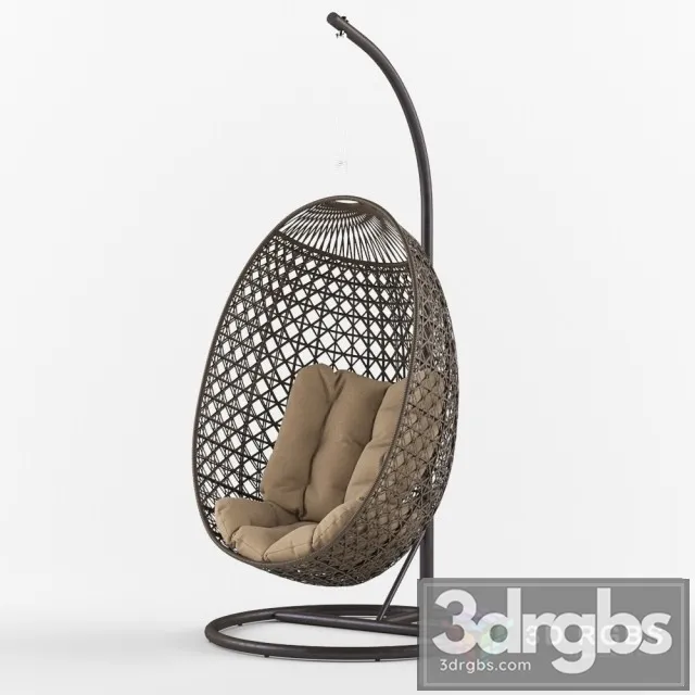 Ratan Hanging Chair 3D Model Download