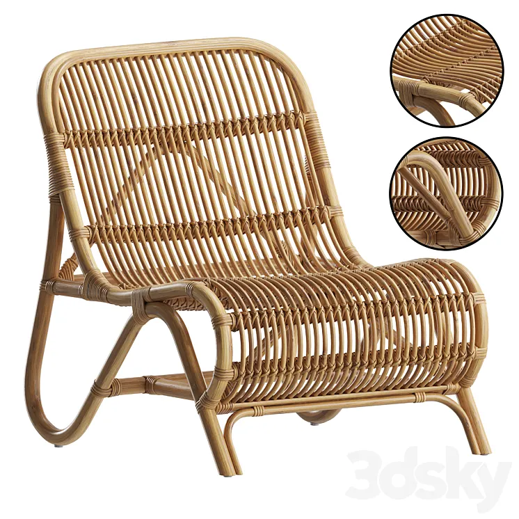 Rattan Accent Chair 3D Model Free Download