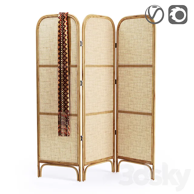 Rattan and wicker screen. Masaya 3DModel Rattan and wicker screen. Masaya 3DModel
