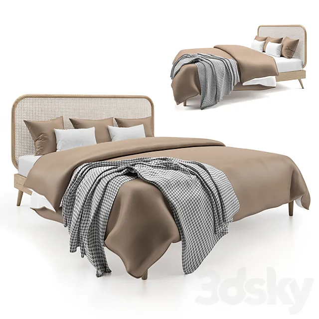 Rattan Bed MB02 3D Model Rattan Bed MB02 3D Model