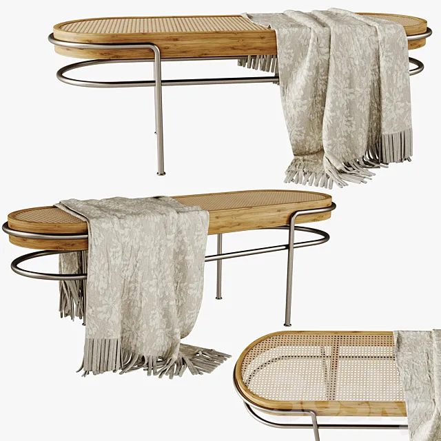 Rattan bench (middle) 3DModel