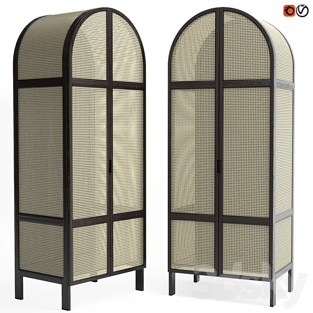 Rattan cabinet Cane 3D Model