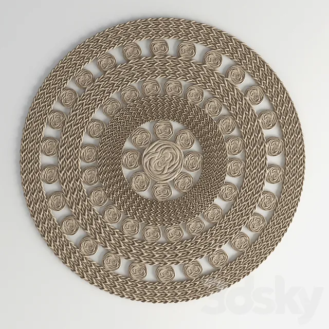 rattan carpet 2 3DModel rattan carpet 2 3DModel