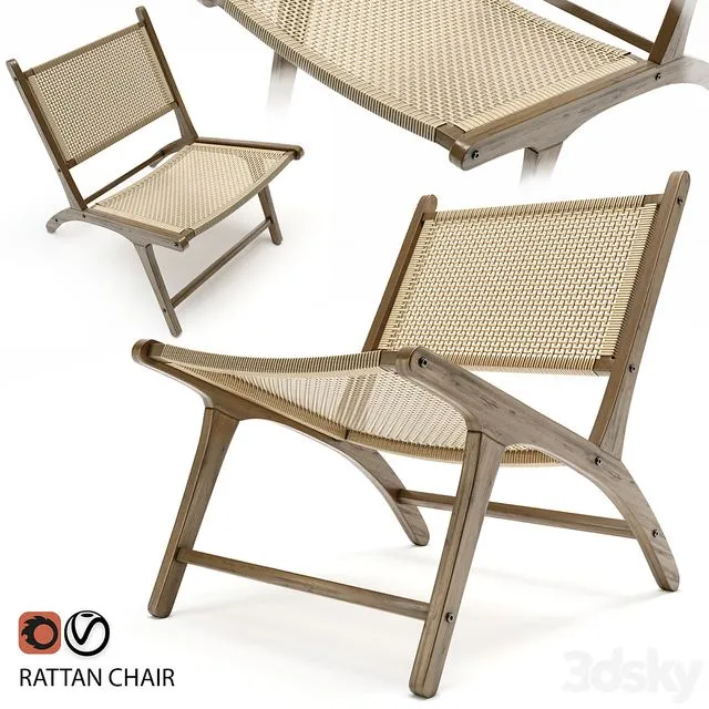 Rattan chair ZARA home 3D Model Rattan chair ZARA home 3D Model