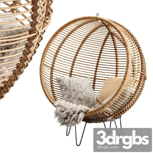Rattan cocoon chair cox & cox 3D Model Download