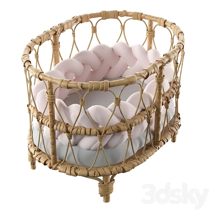 Rattan doll bed 3D Model Free Download Rattan doll bed 3D Model Free Download