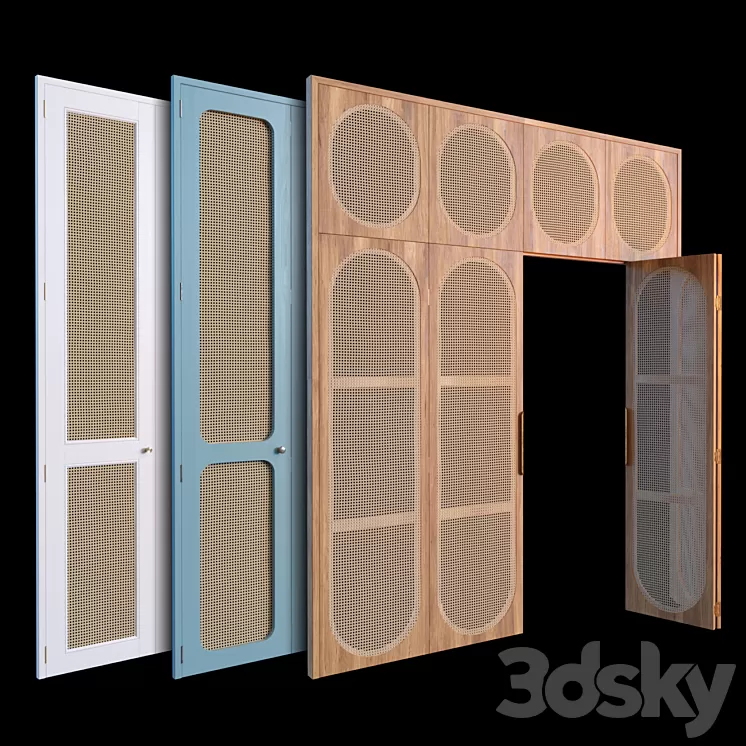 Rattan door set 3D Model