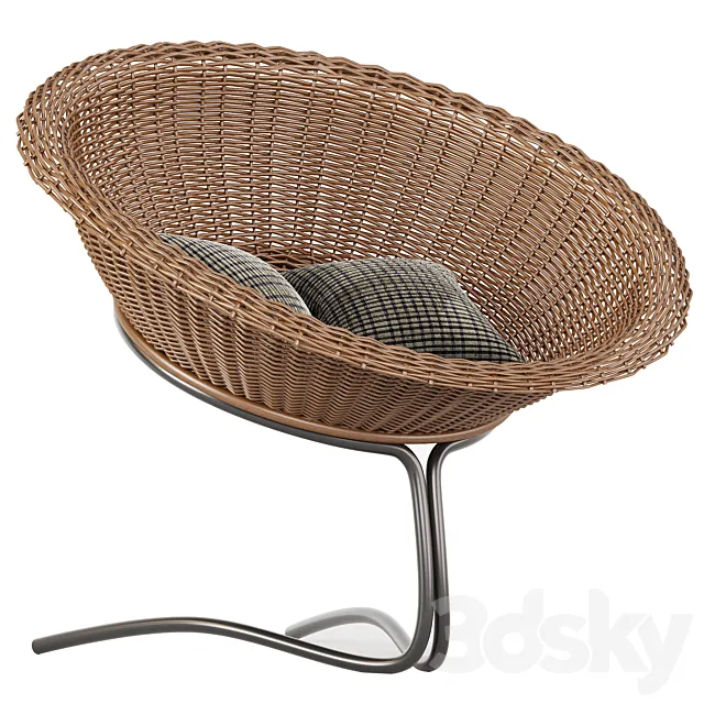 Rattan Easy Chair by Rohe Noordwolde 3D Model Rattan Easy Chair by Rohe Noordwolde 3D Model