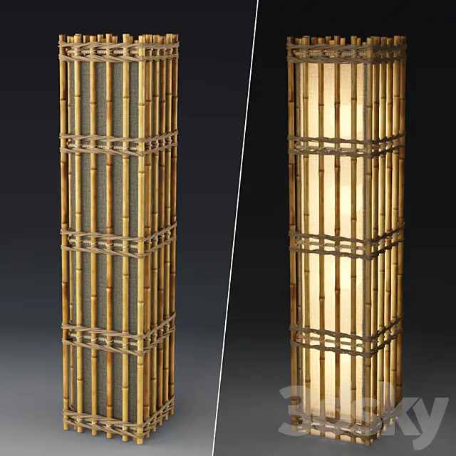 Rattan floor lamp 3DModel Rattan floor lamp 3DModel