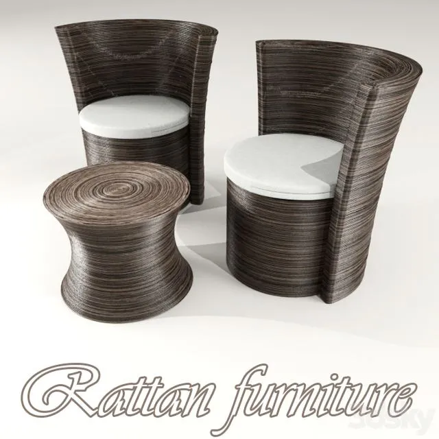 Rattan Furniture 3D Model