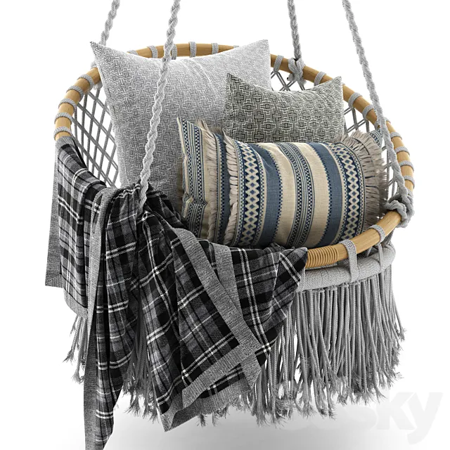 Rattan Hammock Macrame 3D Model