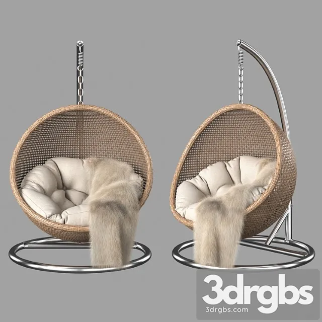 Rattan hanging chair 3D Model Download