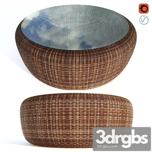Rattan Kiwi Table 3D Model Download Rattan Kiwi Table 3D Model Download