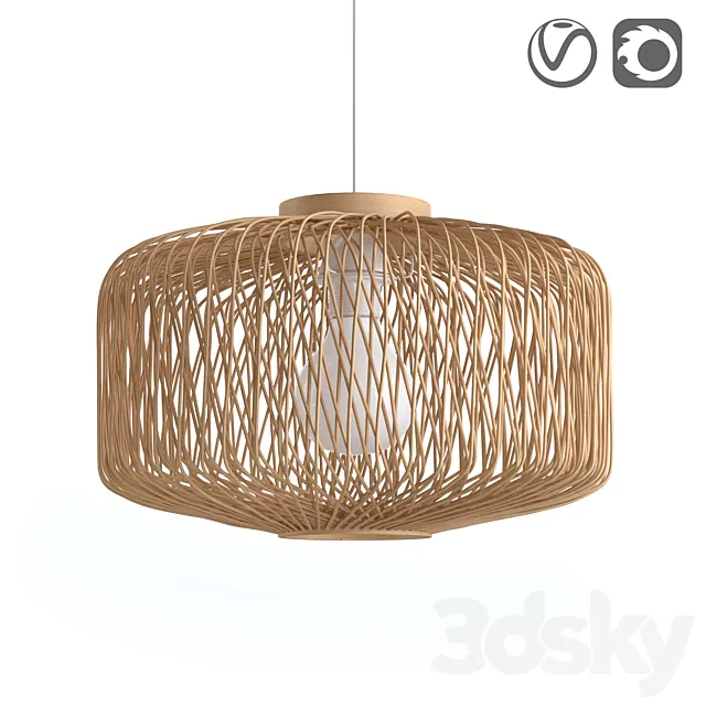 Rattan lamp. non electrified. Yaku 3DModel Rattan lamp. non electrified. Yaku 3DModel
