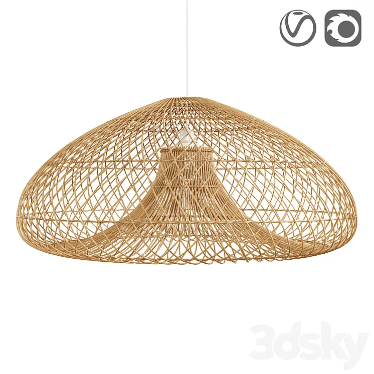 Rattan lamp Titou 3D Model Free Download