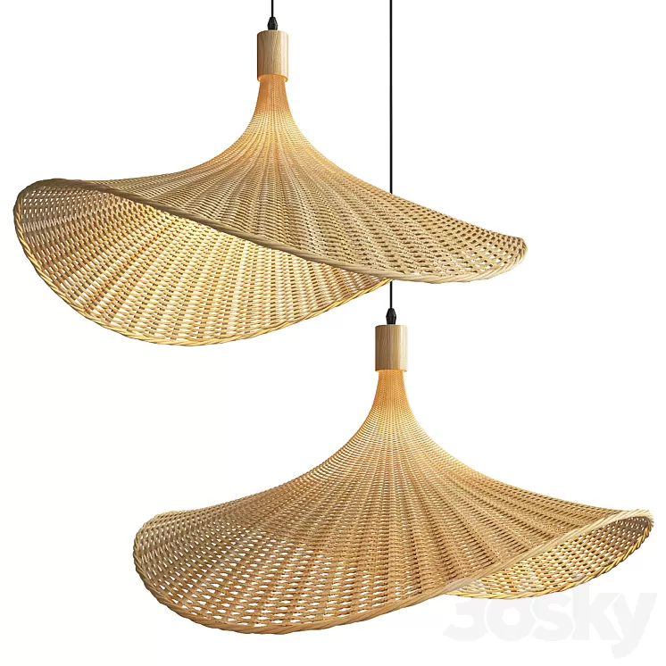 Rattan Lamps 3D Model Free Download