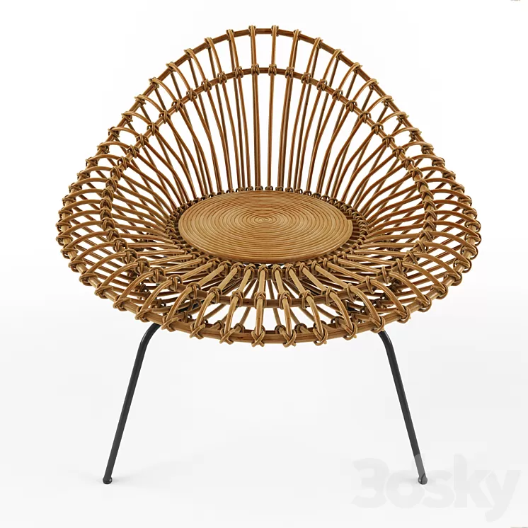 Rattan lounge chair 3D Model Rattan lounge chair 3D Model
