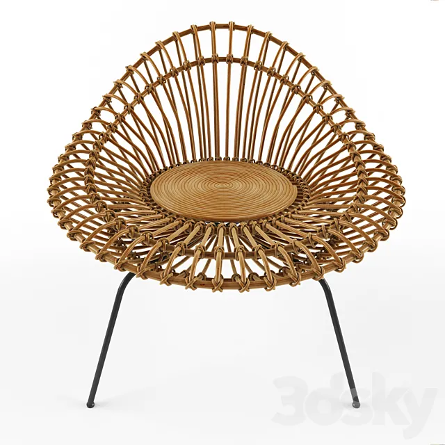 Rattan lounge chair 3DModel