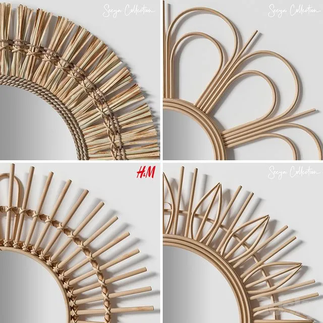 Rattan mirrors 3D Model