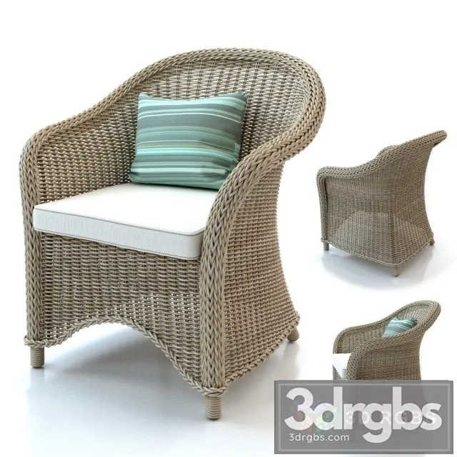 Rattan  Outdoor Armchair 3D Model Download
