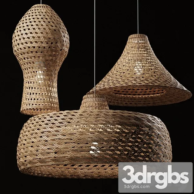 Rattan Pendant Light 07 3D Model Download