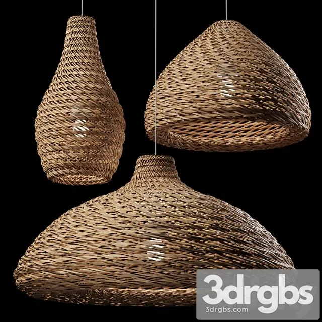 Rattan Pendant Light 08 3D Model Download