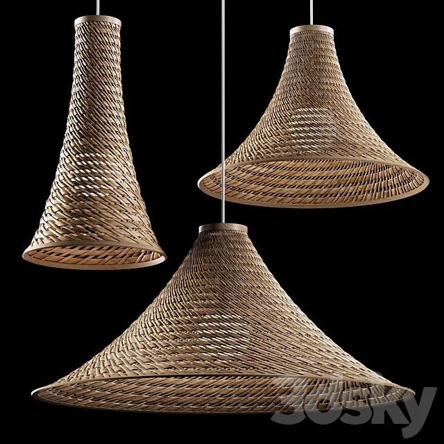 Rattan pendant Light 15 by La Vie 3D Model Rattan pendant Light 15 by La Vie 3D Model