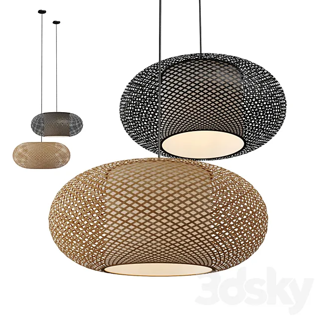 Rattan Pendant Light vol 3 3D Model Rattan Pendant Light vol 3 3D Model