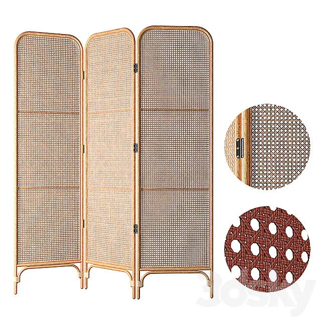 Rattan Screen 3D Model Rattan Screen 3D Model