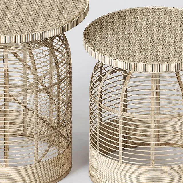 Rattan side table Madam Stoltz 3D Model