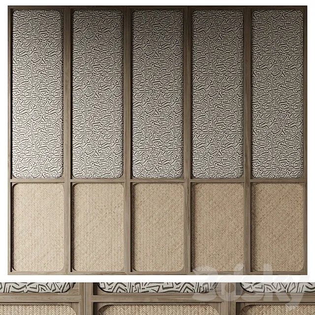 Rattan Wall panel n01 3D Model