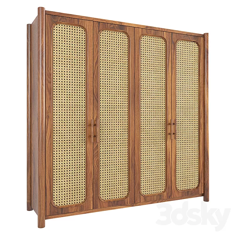 Rattan Wardrobe 1 3D Model