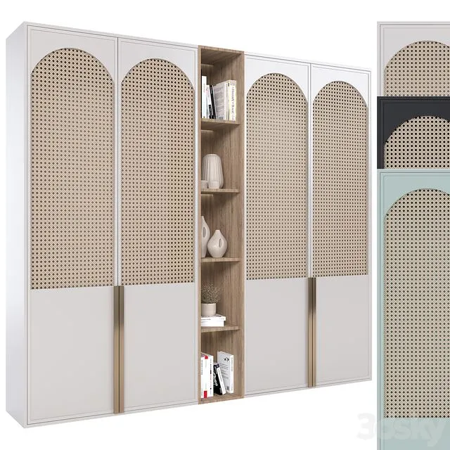 Rattan wardrobe furniture 02 3D Model Rattan wardrobe furniture 02 3D Model