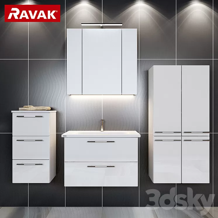 Ravak 800 (plus 2 sinks as a gift) 3D Model Ravak 800 (plus 2 sinks as a gift) 3D Model