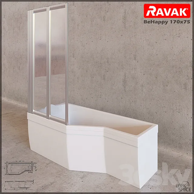 Ravak BeHappy 170×75 3DModel