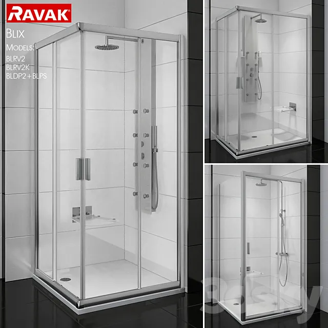 Ravak BLIX Corner Shower Enclosures 3DModel Ravak BLIX Corner Shower Enclosures 3DModel