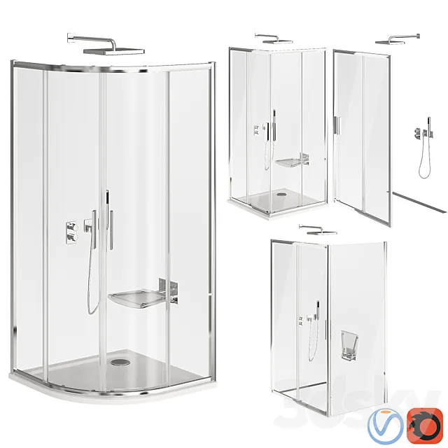 Ravak Blix Slim Shower Cabin 3D Model Ravak Blix Slim Shower Cabin 3D Model