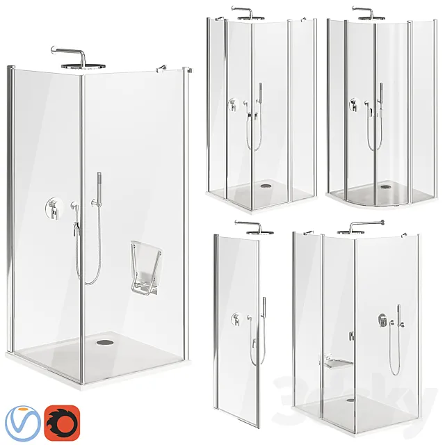 Ravak Chrome Shower Cabin 3D Model Ravak Chrome Shower Cabin 3D Model