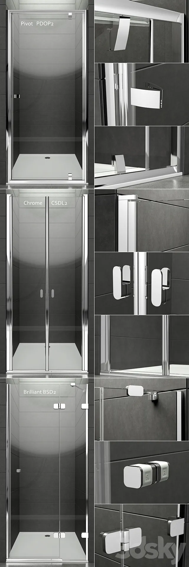 RAVAK shower doors 3DModel RAVAK shower doors 3DModel