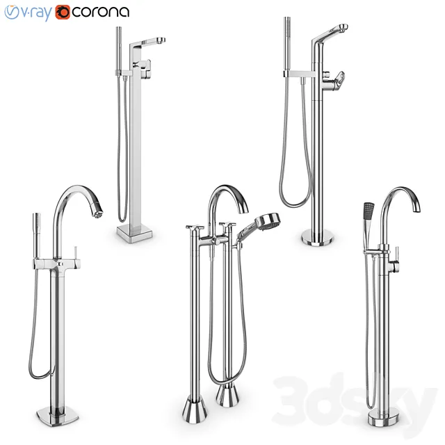 Ravak. Villeroy & Boch. GROHE set 28 bath mixers 3DModel